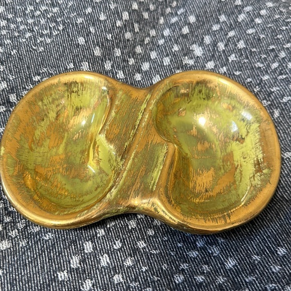 Stangl Antique Gold Mid Century Ashtray green 1954 - Picture 1 of 12